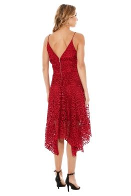 Nicholas - Floral Lace Ball Dress - Berry Red - Front