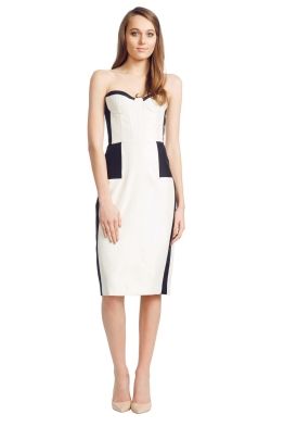 Alex Perry - Venusia Dress - Front - Nude and Black