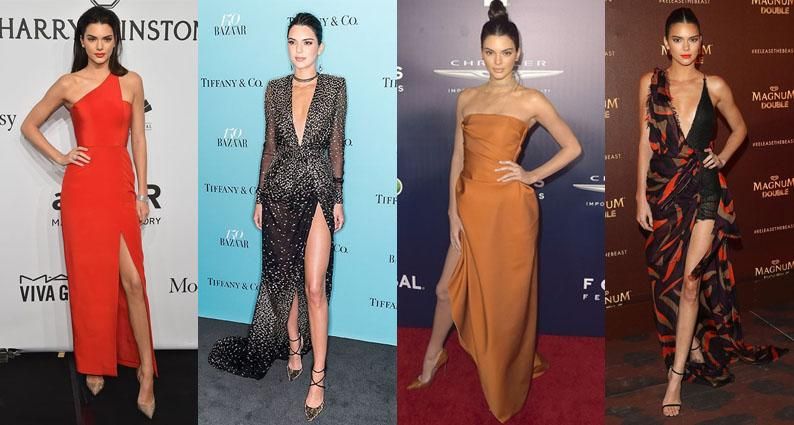 Kendall Jenner birthday structured gowns