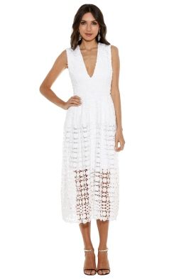 Nicholas - Mosaic Lace Ball Dress - White - Front