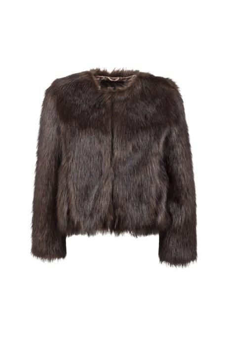 Unreal Fur Unreal Dream Jacket In Chocolate faux fur