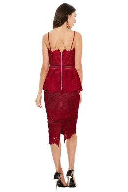 Grace and Hart - Frilling Around Fitted Midi - Cherry - Front