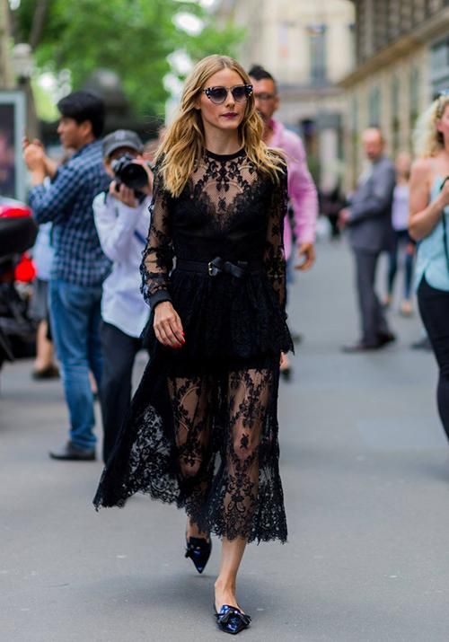 Olivia Palermo Black Lace Dress