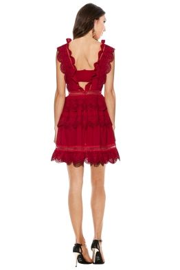 Self Portrait - Tiered broderie-anglaise mini dress - Front