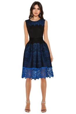 Maje - Russe Honeycomb Knit and Guipure Dress - Front