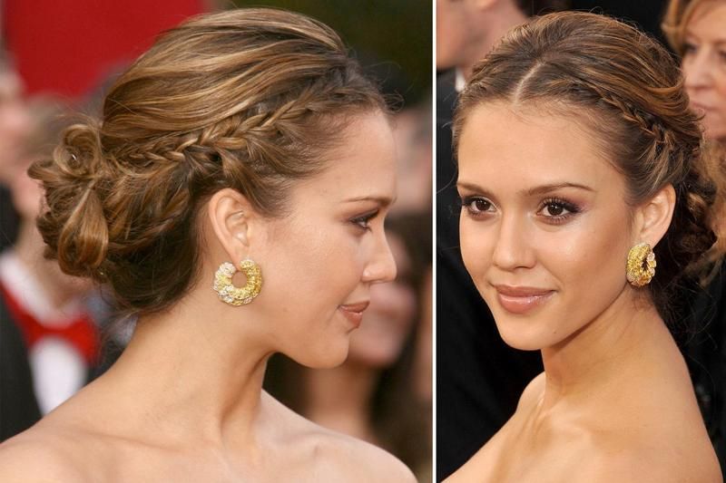 jessica alba blacktie hairstyle at the oscars