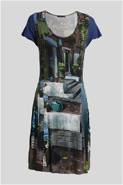 Aventures des Toiles - Shift Dress with Garden Print