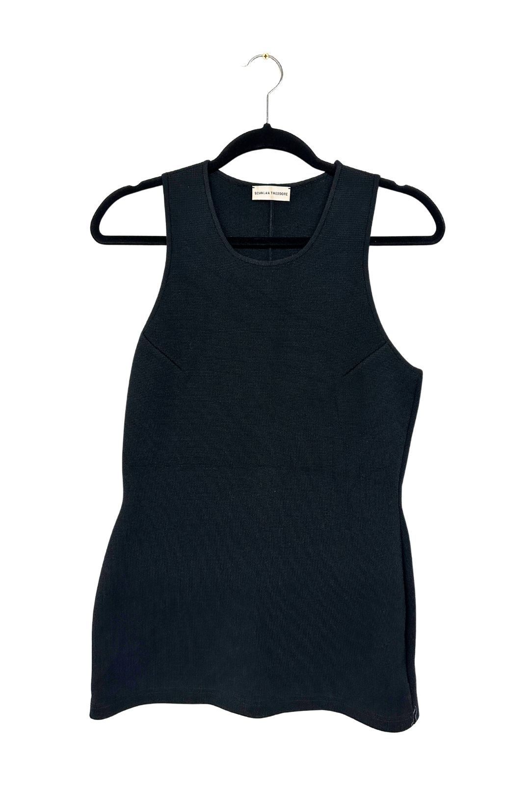 SCANLAN THEODORE Crepe Knit Tank Top high quality Black NEW - S