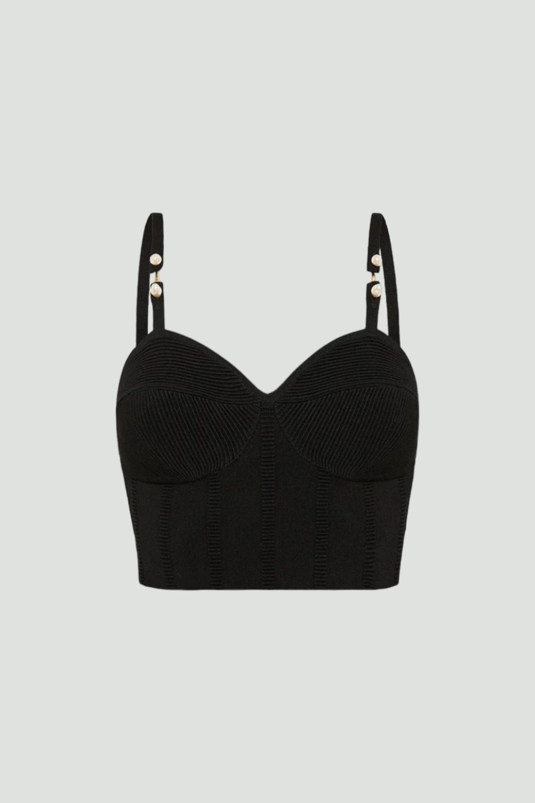 Phaedra Ottoman Knit Bustier in Black