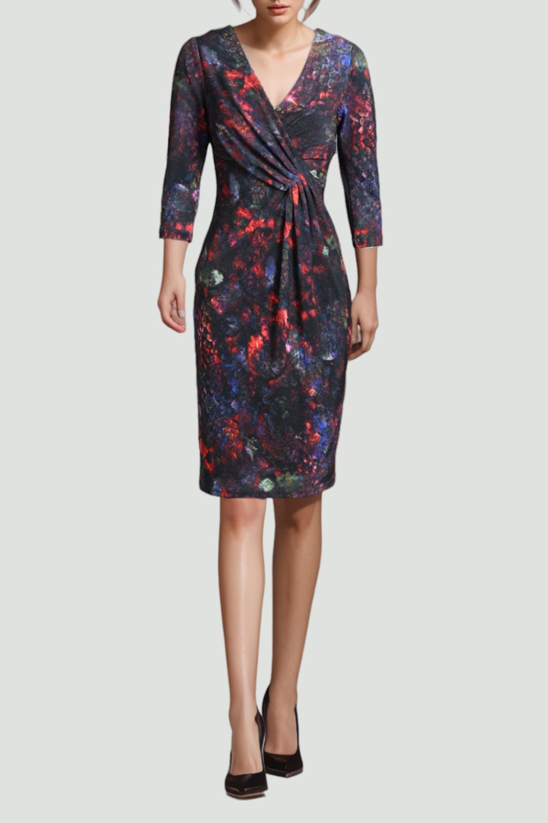 Anthea Crawford Three Quarter Sleeve Cross Over Dress