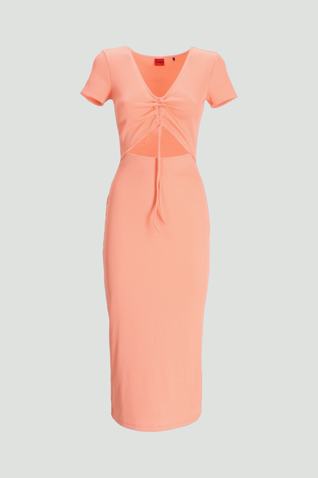 Nalexi Cut Out Jersey Midi Dress in Orange
