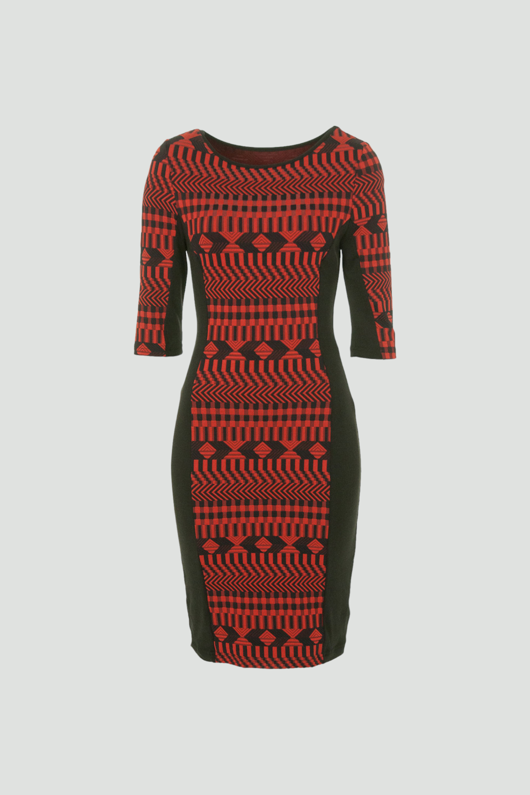 Vienna 1/2 Sleeve Dress in Orange and Black