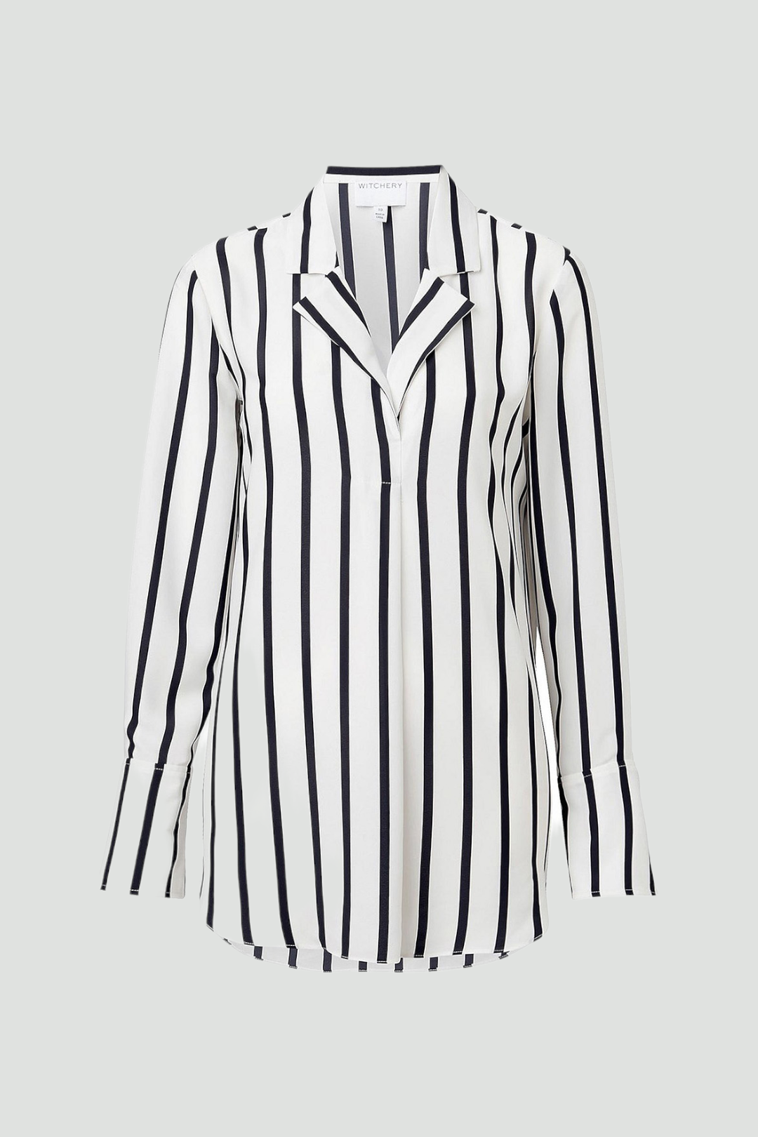 Witchery Black and White Striped Long Sleeve Shirt