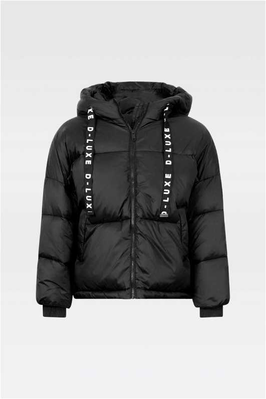 Buy D-Luxe Hooded Puffer Jacket in Black, Decjuba
