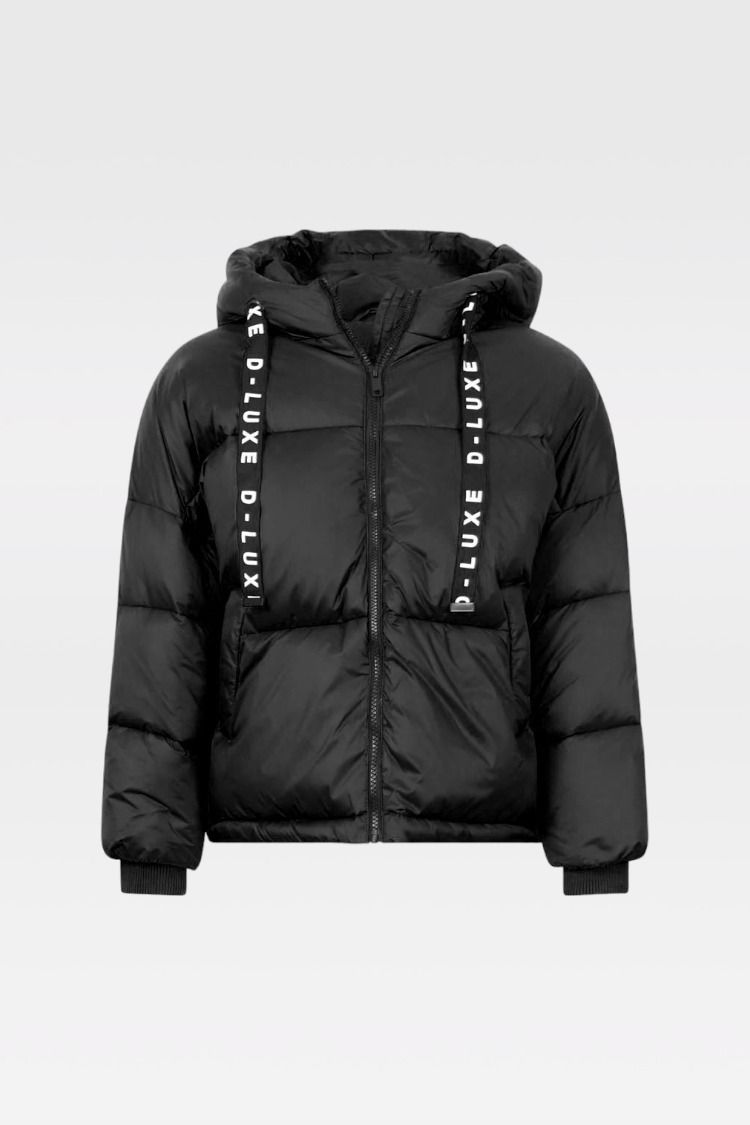 Decjuba D-Luxe Hooded Puffer Jacket in Black