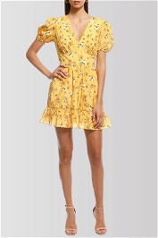 Talulah Tansy Mini Floral Dress in Yellow