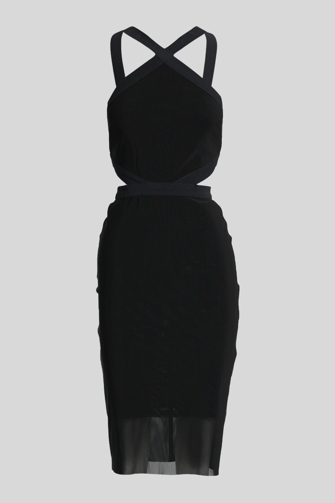 knee length dresses for ladies Bec & Bridge Black Mesh Naomi Split Maxi Dress main image 0