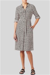 David Lawrence Torrens Abstract Print Shirt Dress