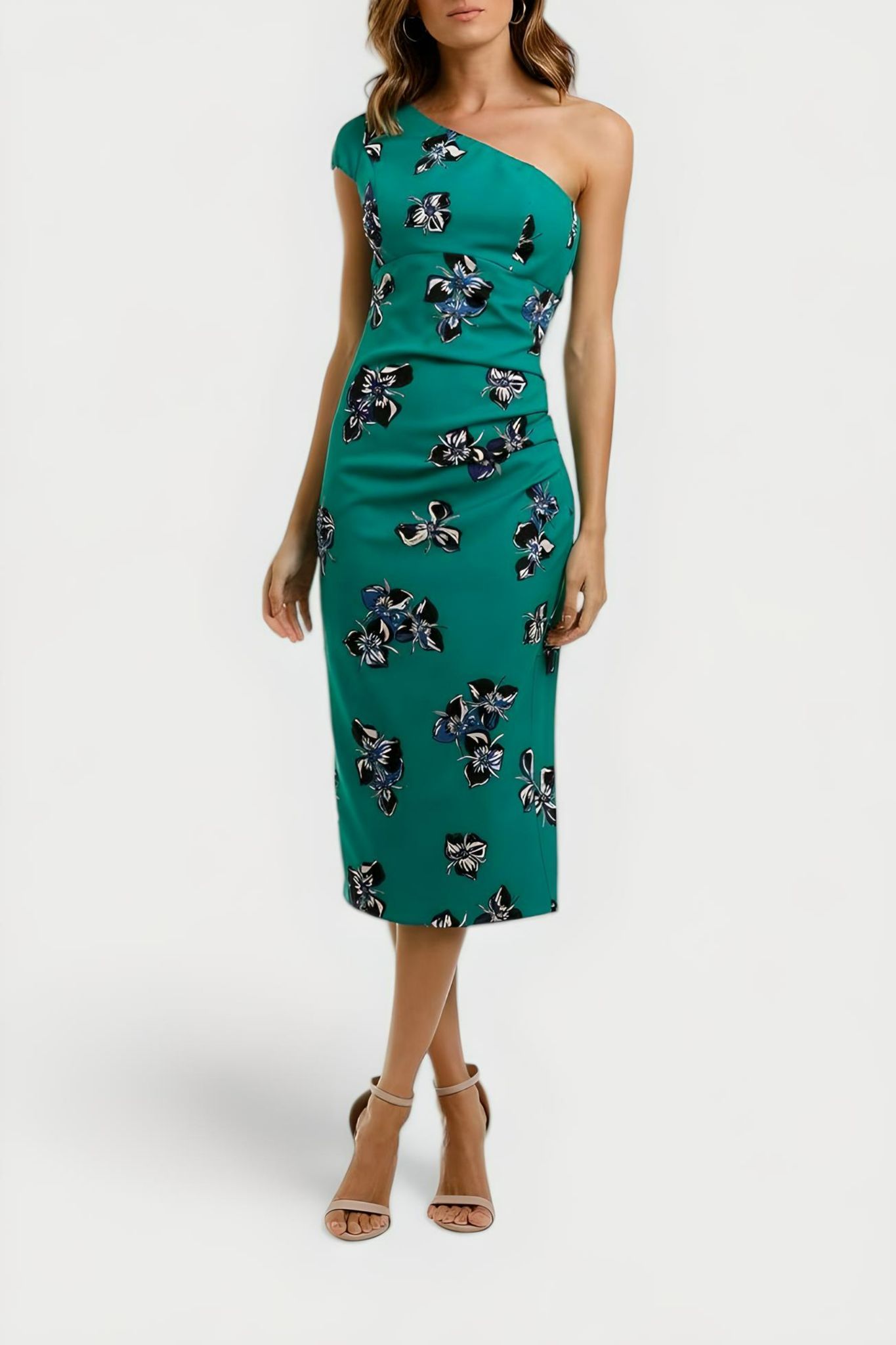 Moss and Spy One Shoulder shift Dress floral