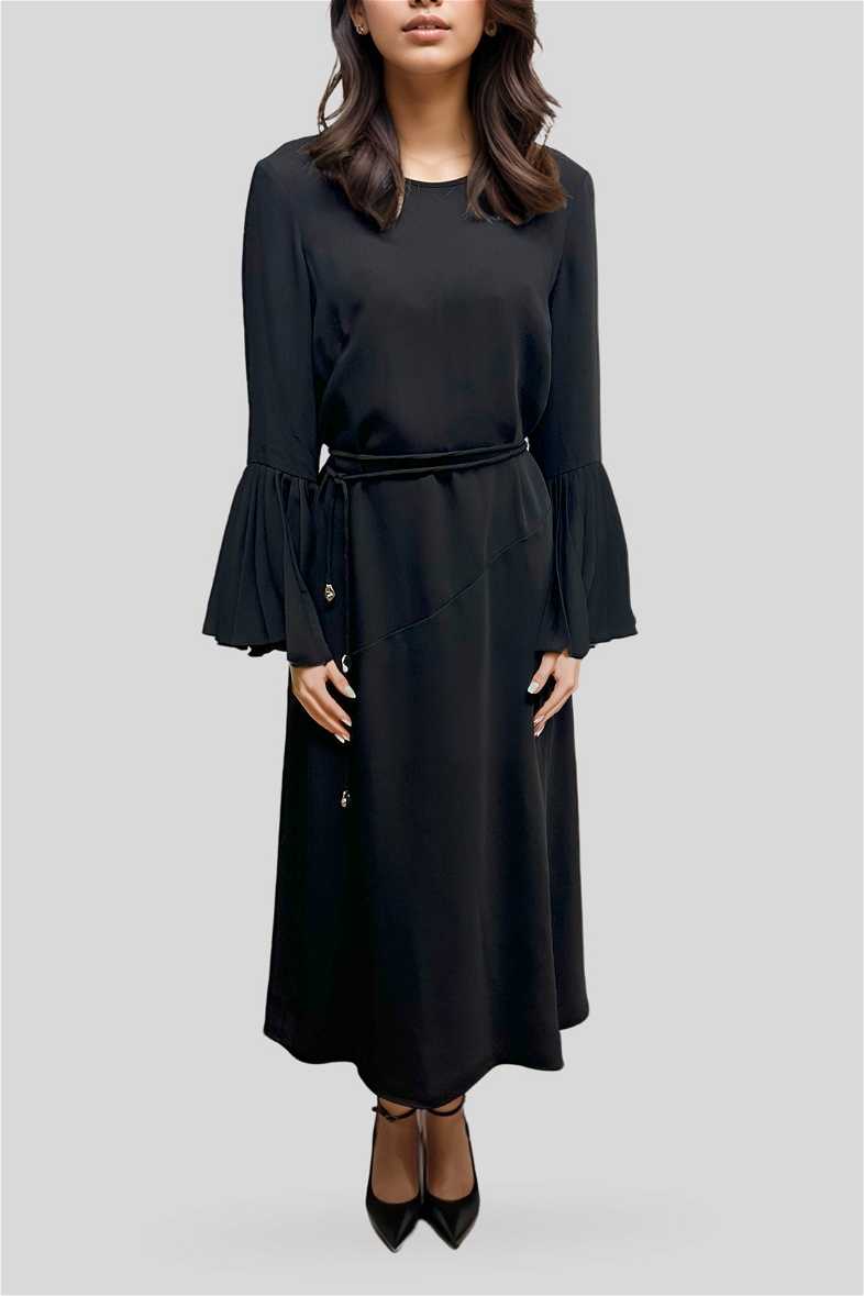 Hire Bell Sleeve Long Sleeve Black Dress | Veronika Maine | GlamCorner