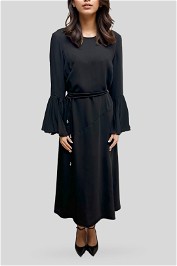 Veronika Maine Bell Sleeve Long Sleeve Black Dress
