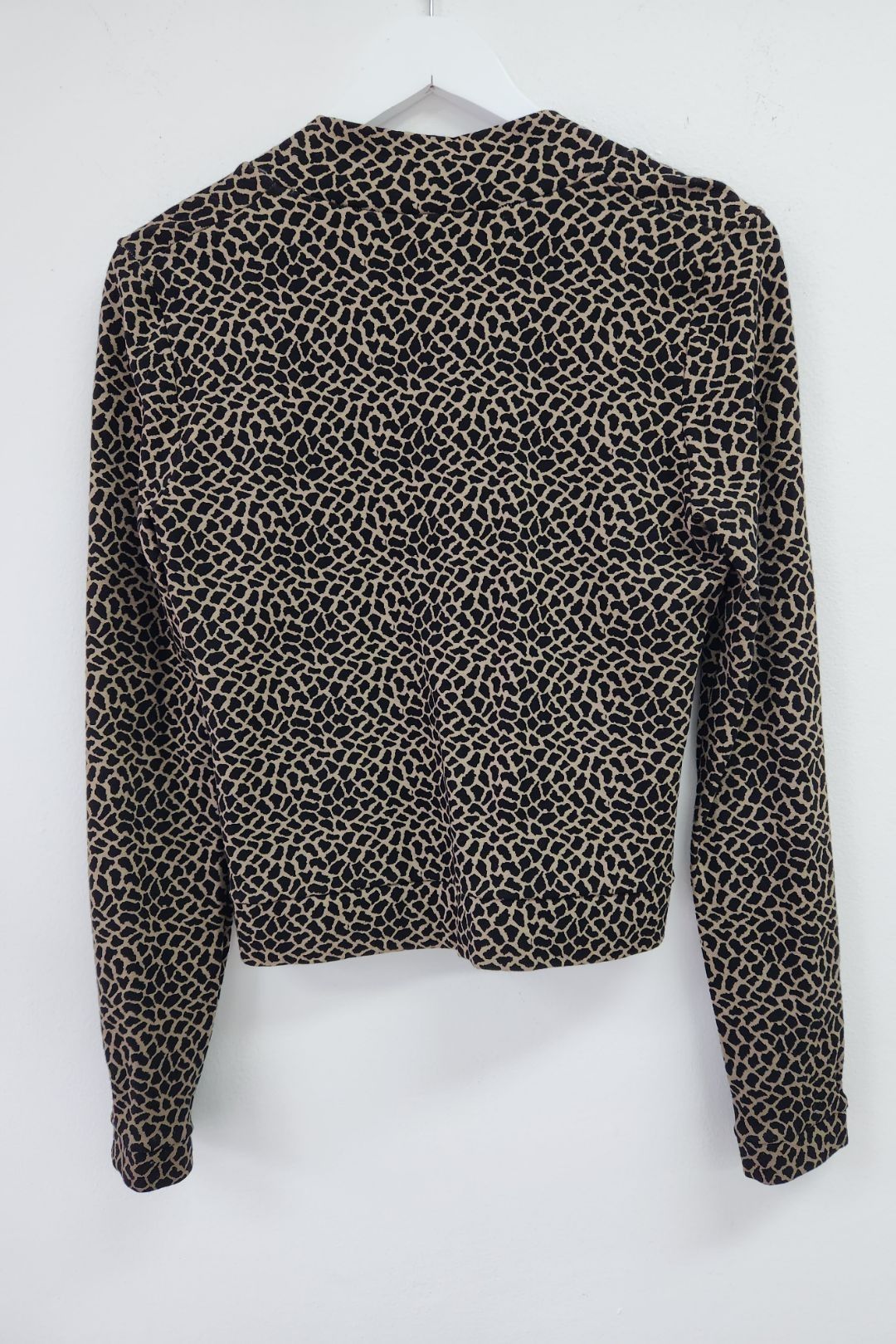 Animal Print Waisted V-neck Jacket