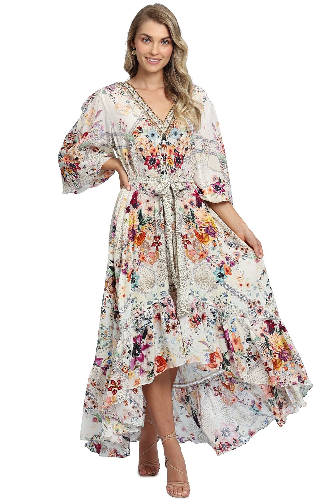 Fleeting Goldie Plunge Dress by Zimmermann for Rent GlamCorner