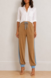  Dress Hire Brunch Venroy	Knitted Contrast Stripe Pant - Taupe