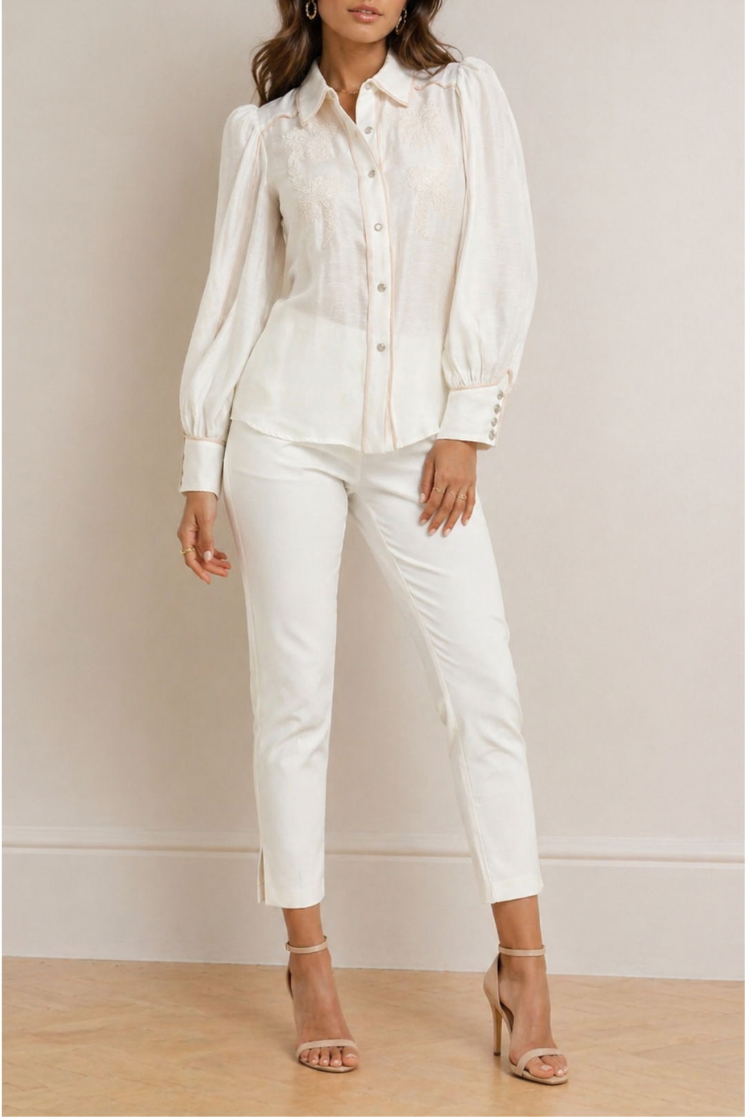  Dress Hire CMEO Collective Nearby Shirt Ivory LS