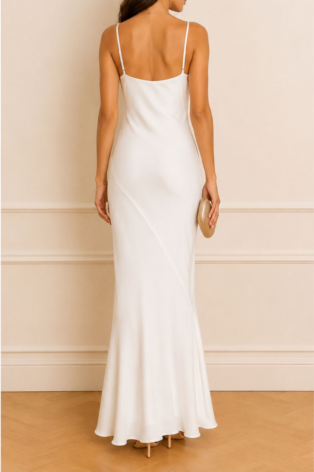  Dress Hire Engagement Party Shona Joy	Cowl Neck Maxi Dress - White Satin
