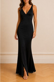 Dress Hire Formal Bec + Bridge	The Dreamer V Neck Dress - Black  Cutout