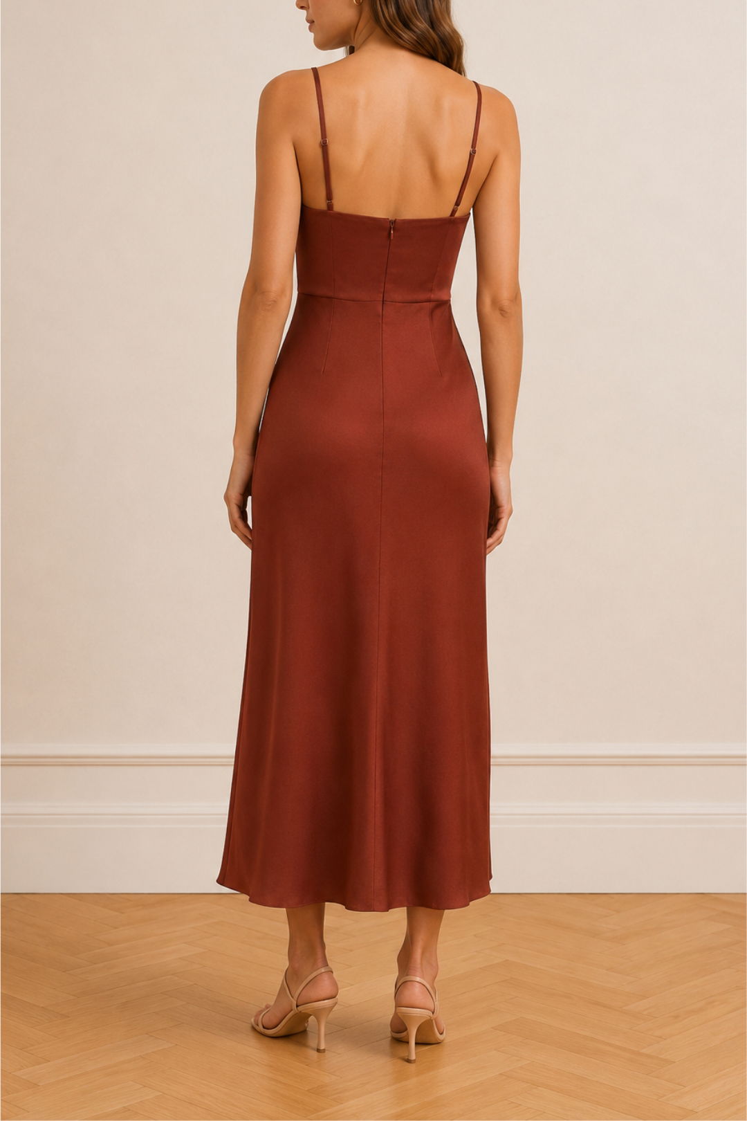  Dress Hire Wedding Guest Shona Joy	Luxe Twist Front Sleeveless Midi Dressess - Blush