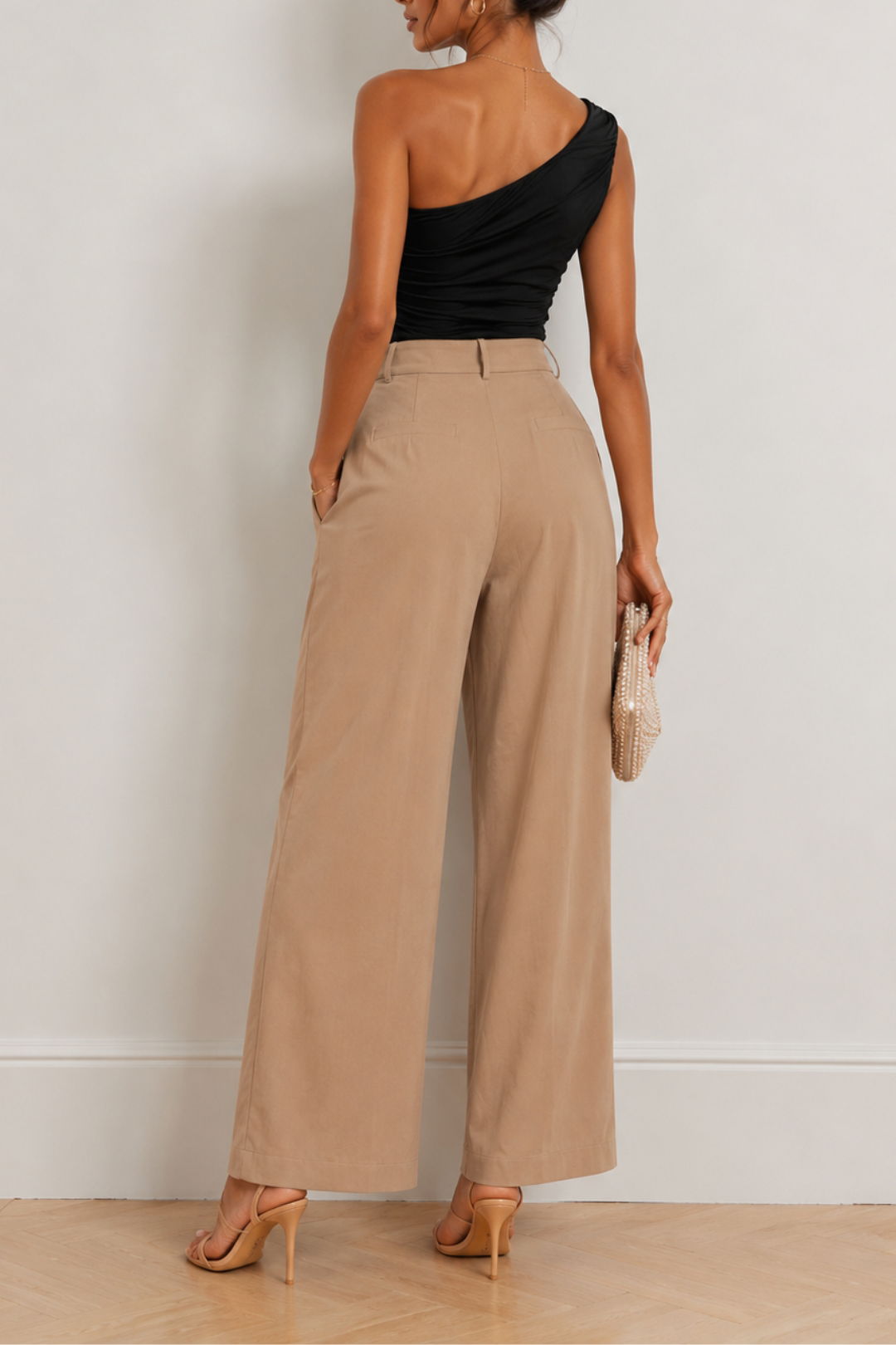  Dress Hire Work Event Calli Polly Pant - Taupe relaxed fit