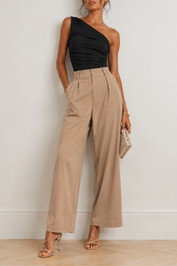  Dress Hire Work Event Calli Polly Pant - Taupe relaxed fit