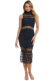 Keepsake The Label - Stay Close Lace Dress - Navy - Front