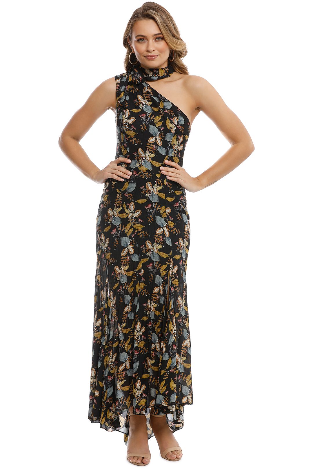 Nicholas ava floral tie neck clearance maxi