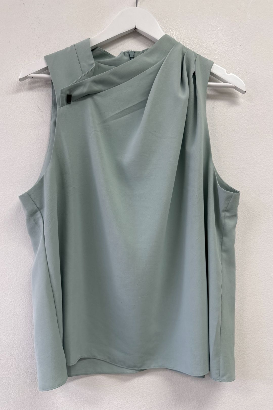 Cue Pale Blue Asymmetric Neck Sleeveless Top