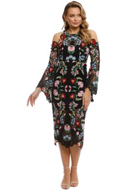 black midi dress elegant Elery Black Midi Dress - US 14