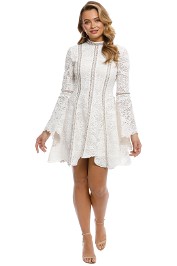 Thurley - Pearly Trim Dress - Ivory -front 