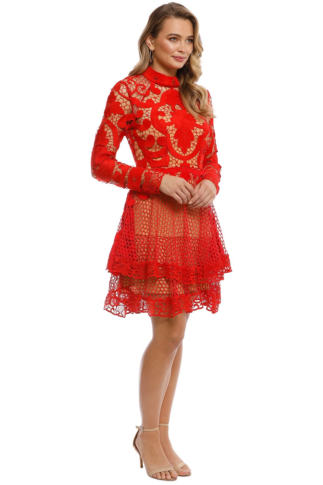 Thurley - Rose Ceremony Mini Dress - Red - side