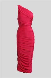 Abyss by Abby - Pink Ruched One Shoulder Dress