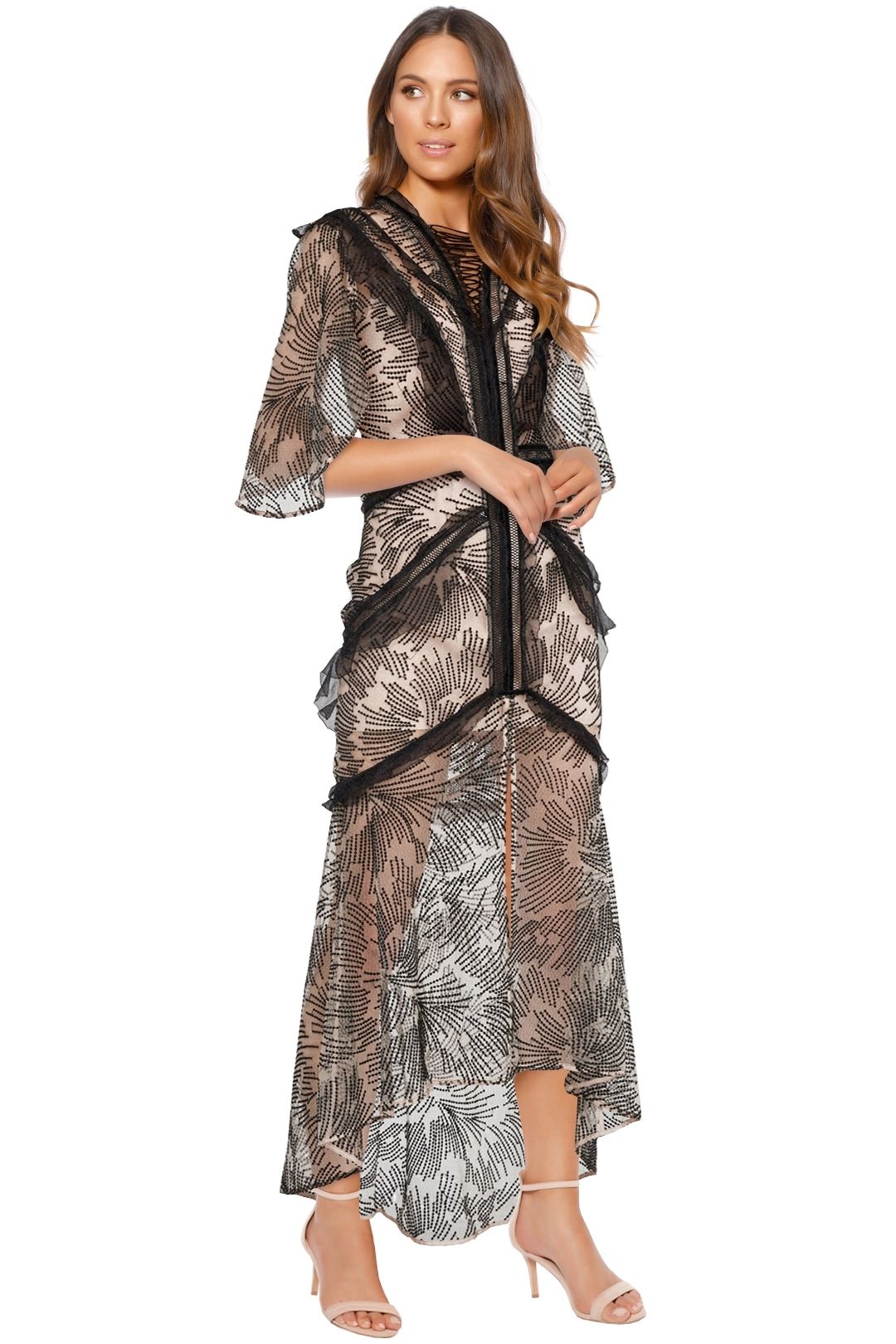 chinese dress ladies Lessonhall Asymmetrical Maxi Dress in Black – Acler