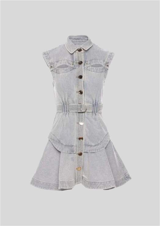 Buy Blake Denim Blue Cut Out Dress | Acler | GlamCorner