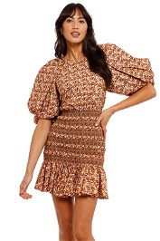 Neutral Leaves Brookes Dress by Acler available for hire.