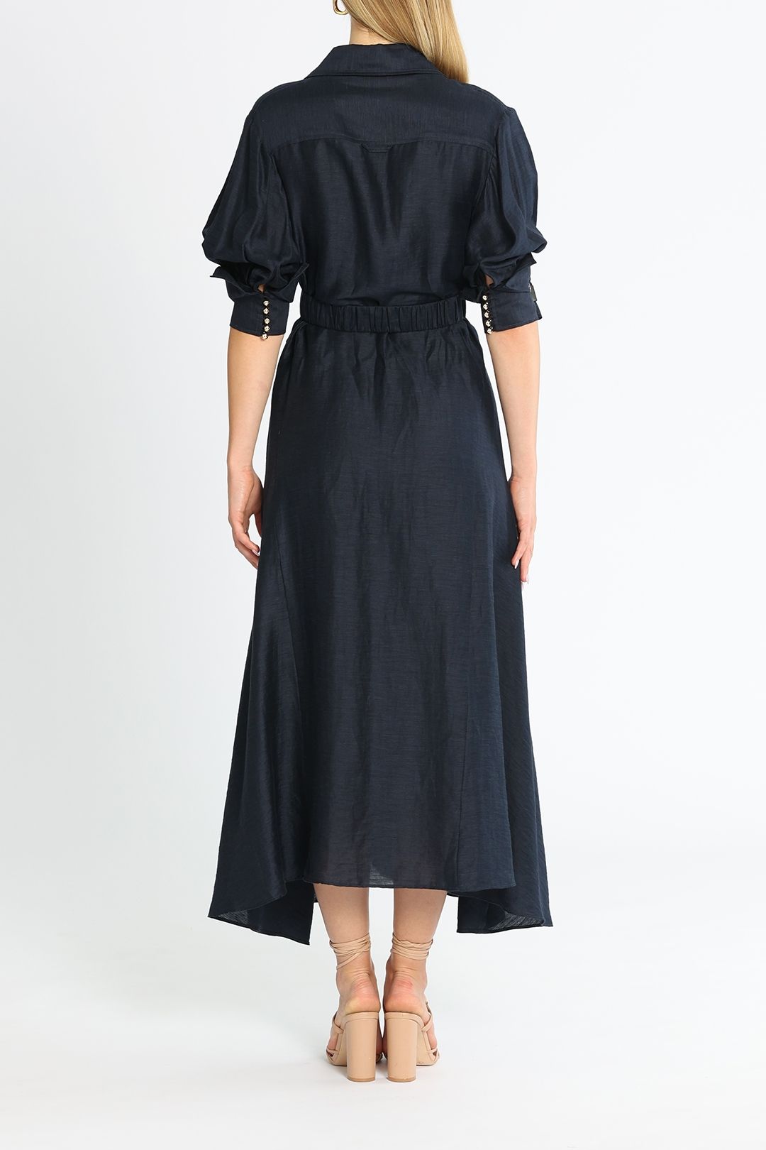 Acler Corte Dress Navy Collared
