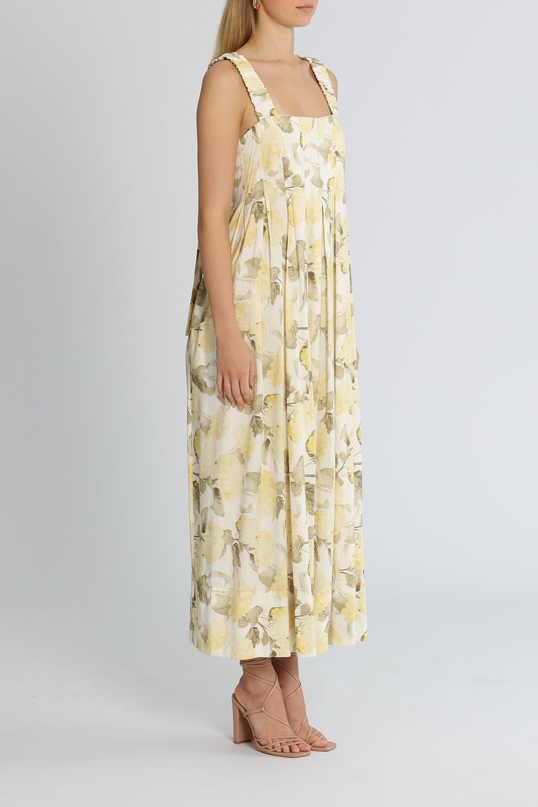 Acler Exeter Dress Floral Pleats