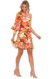 Hire Lawson dress in pink bouquet for wedding guests.