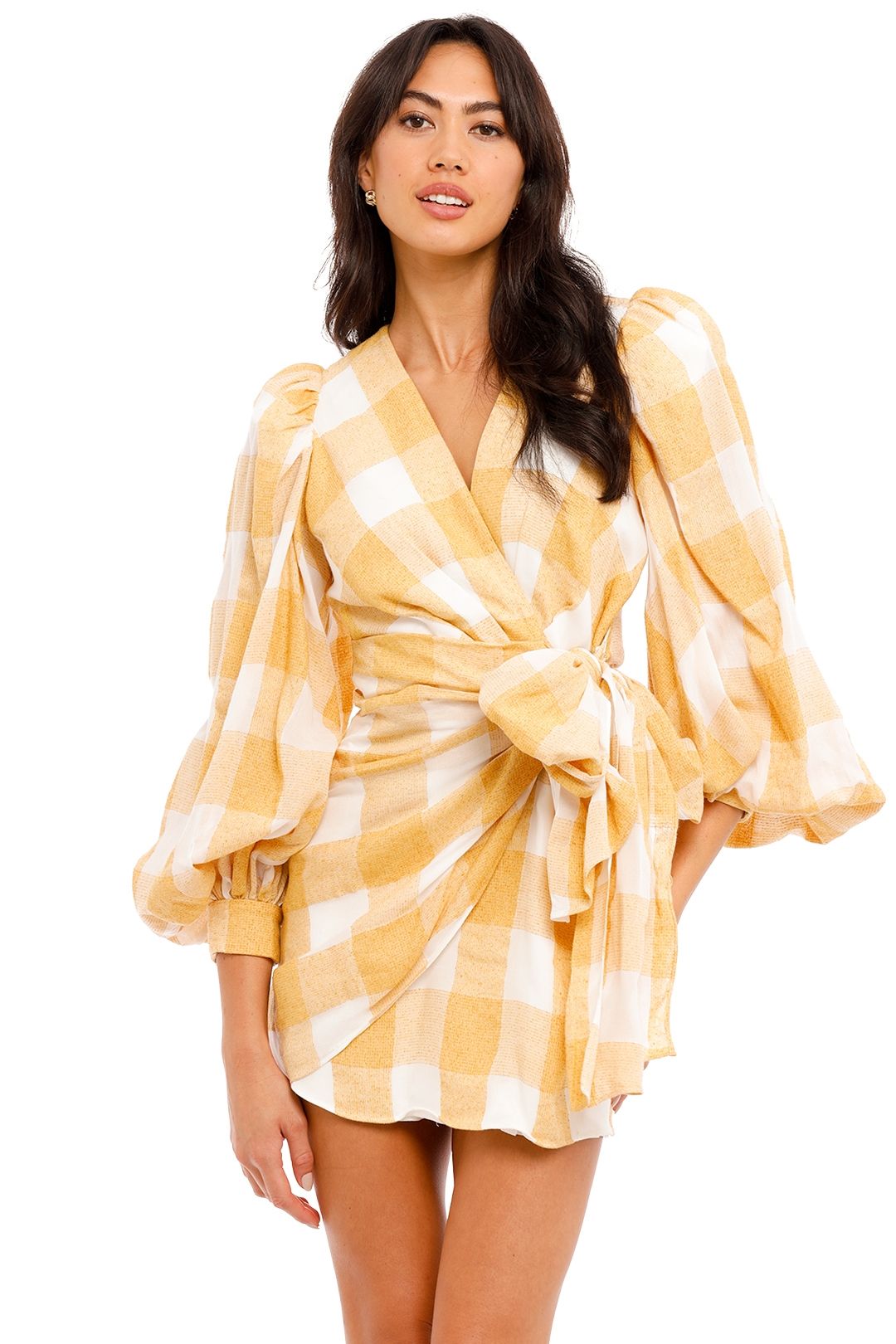 Acler Sutherland Dress Canary Check plaid