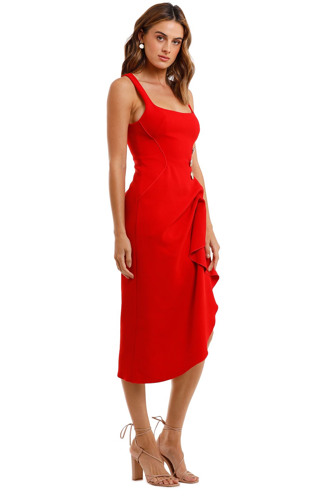 Acler Thistle Dress red square neck