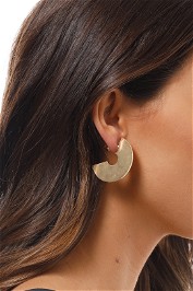 Adorne - Arched Front Metal Earrings - Gold - Product